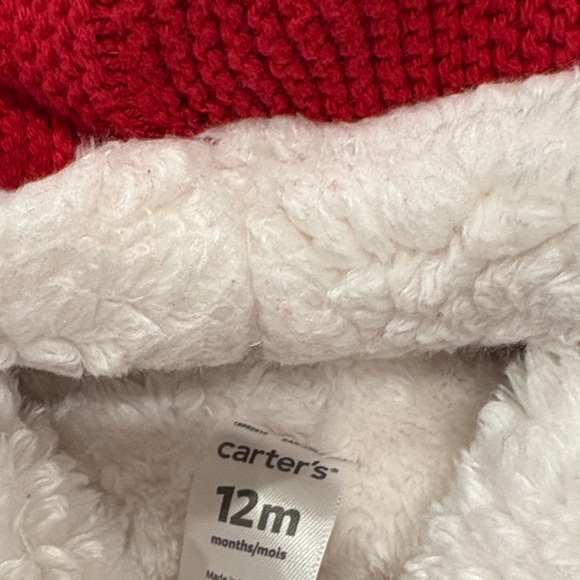Carter's Red Hooded Baby Jacket with White Lining - Picture 2 of 4